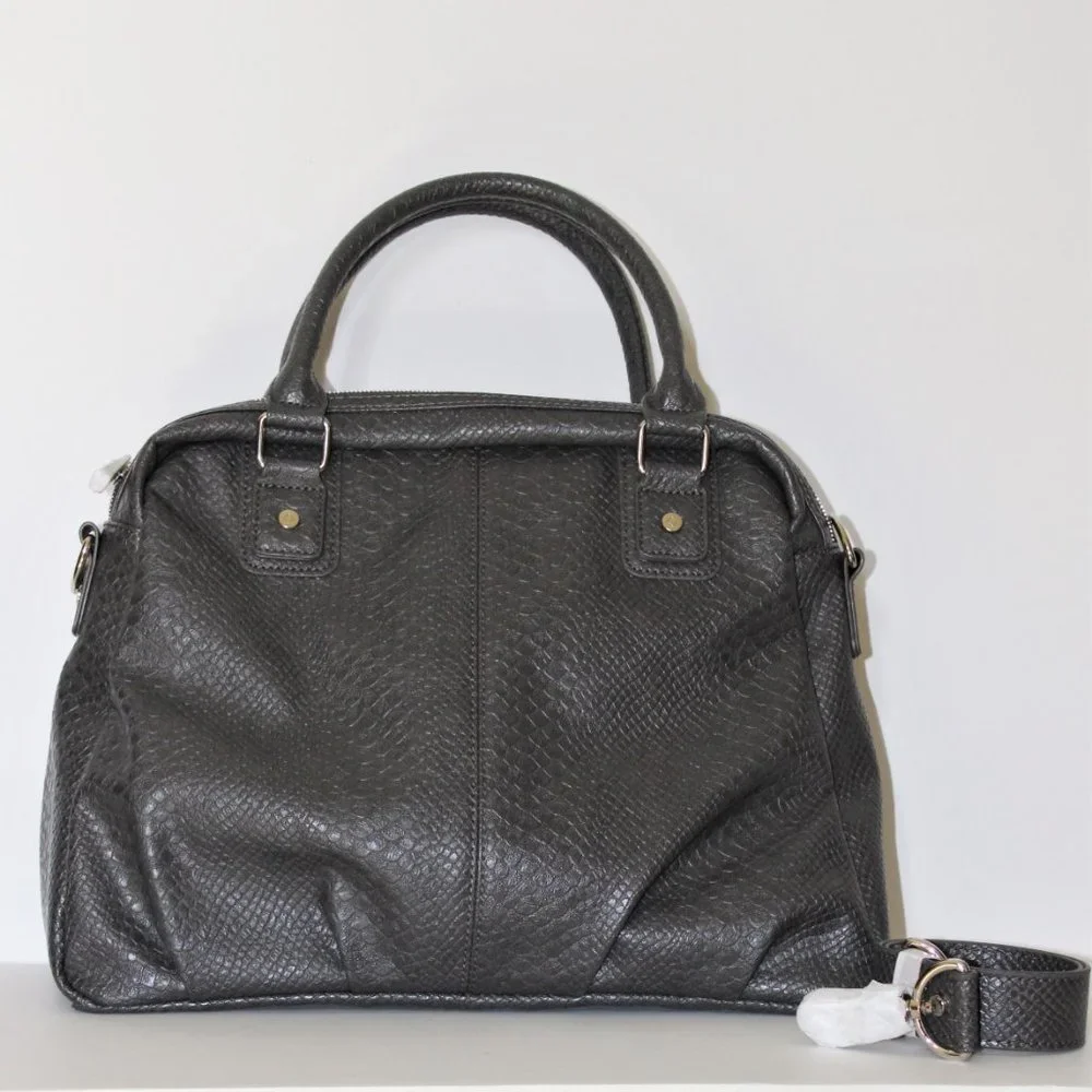 Jewel by Thirty-One NWOT Gray Reptile Embossed PU Satchel - Picture 7 of 10